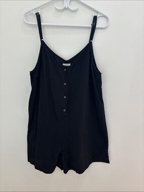 Rhythm Black Button-Front Romper